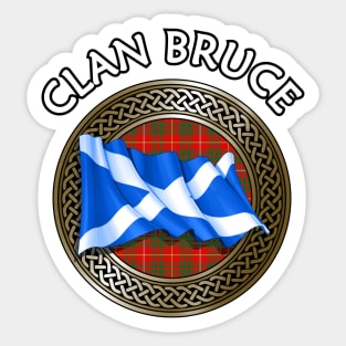 Clan Bruce Crest & Tartan Knot Sticker